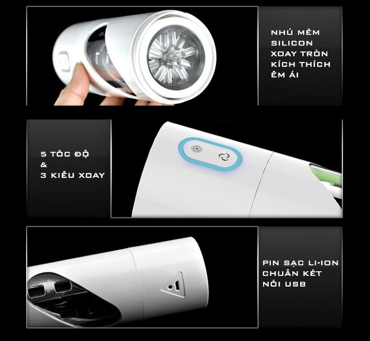 Âm đạo giả Evo Nhật xoay tự động kích thích sục bú cu cực phê