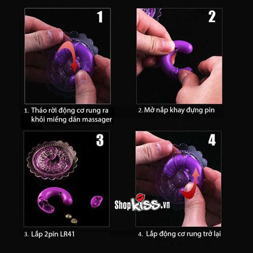 Dụng cụ mát xa nhũ hoa mini silicon rung mạnh kích thích cực khoái