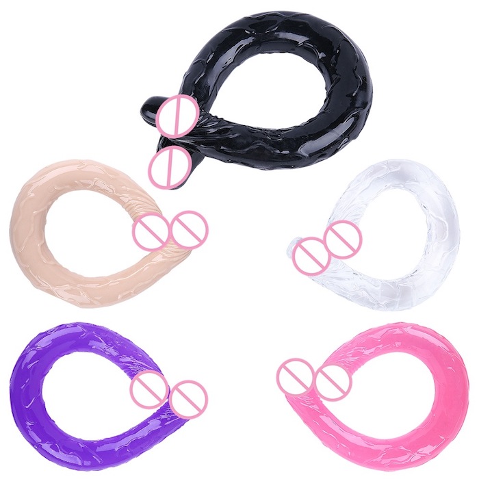 Dương vật giả 2 đầu trong suốt Double Dong cho les Siêu mềm mại