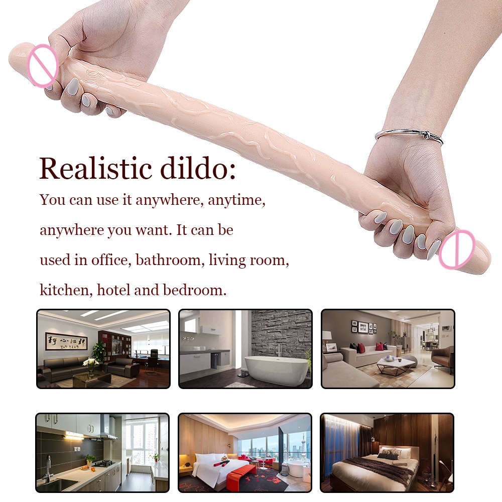 Dương vật giả 2 đầu trong suốt Double Dong cho les Siêu mềm mại