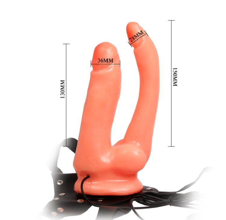 Dương vật giả 2 đầu Baile Ultra Passionate rung mạnh dây đeo điều chỉnh an toàn