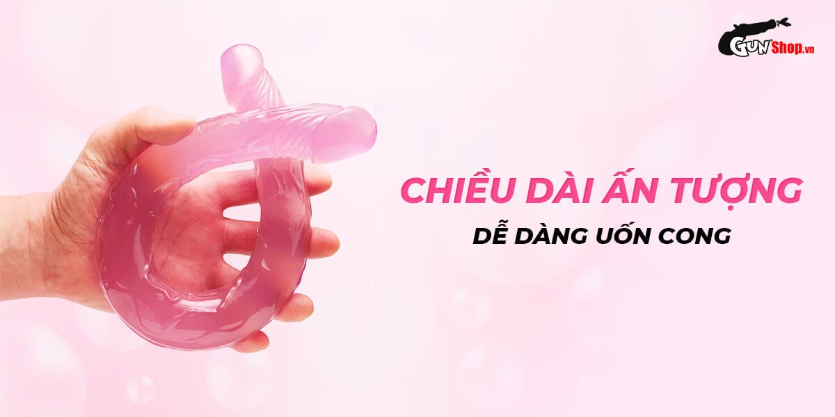 Dương vật giả 2 đầu Chisa Hi-Rubber 12.8 inch hồng pastel silicon mềm mại Dương vật giả 2 đầu Chisa Hi-Rubber 12.8 inch hồng pastel silicon mềm mại