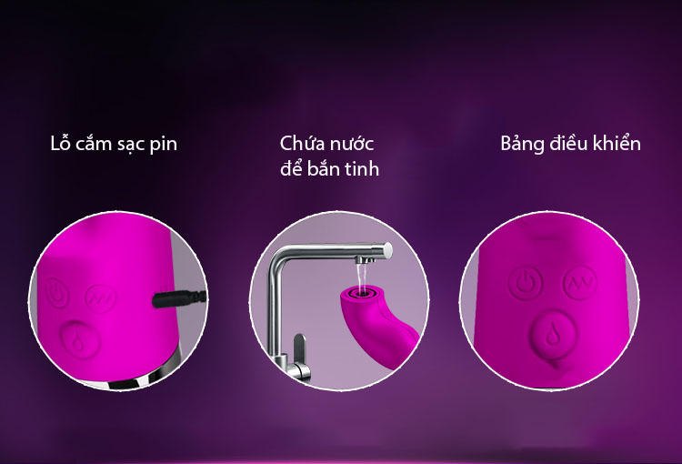 Dương vật giả bắn tinh Pretty Love 12 chế độ rung siêu mạnh, cảm giác thật, USB tiện lợi