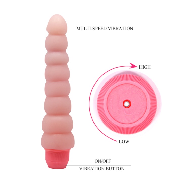 Dương vật giả Baile Flexi Vibe gân nổi sóng massage điểm G đa chế độ rung