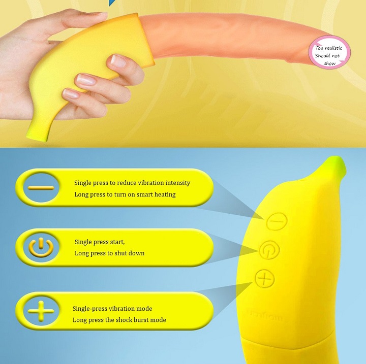 Moylan Banana dương vật giả chuối siêu mềm 7 chế độ rung kích thích