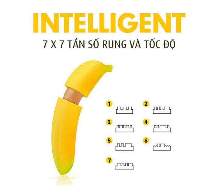 Moylan Banana dương vật giả chuối siêu mềm 7 chế độ rung kích thích