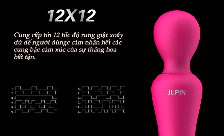 Dương vật giả rung ngoáy Nano Jupin 12 chế độ silicon an toàn kích thích