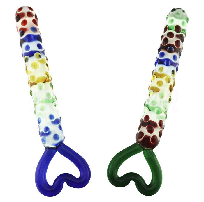 Dương vật giả thủy tinh mũi tên Love đa sắc kích thích điểm G Dương vật giả thủy tinh mũi tên Love đa sắc kích thích điểm G