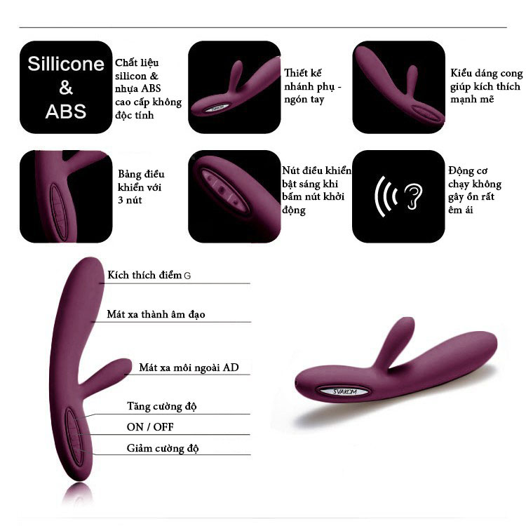 Dương vật giả Svakom Lester 8 chế độ rung tỏa nhiệt mềm mại an toàn mua ngay