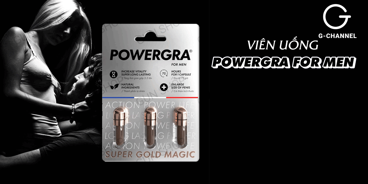 Viên uống tăng kích thước Powergra For Men tăng cường sinh lực kéo dài thời gian vỉ 3 viên Viên uống tăng kích thước Powergra For Men tăng cường sinh lực kéo dài thời gian vỉ 3 viên