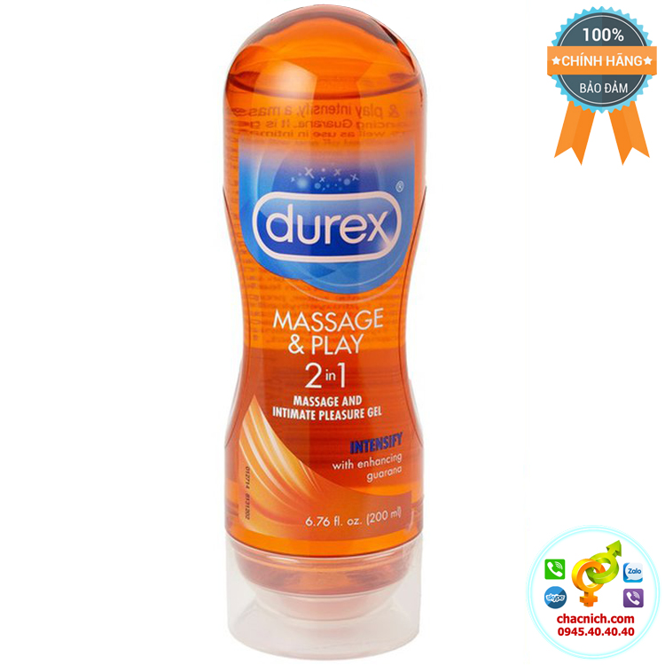 Gel Bôi Trơn Durex 2in1 Guarana Massage Toàn Thân Kích Thích Mạnh