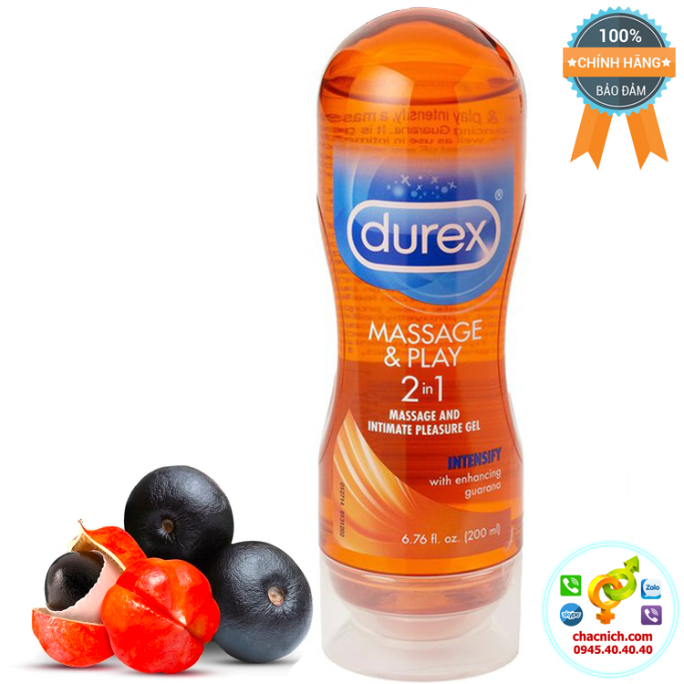 Gel Bôi Trơn Durex 2in1 Guarana Massage Toàn Thân Kích Thích Mạnh
