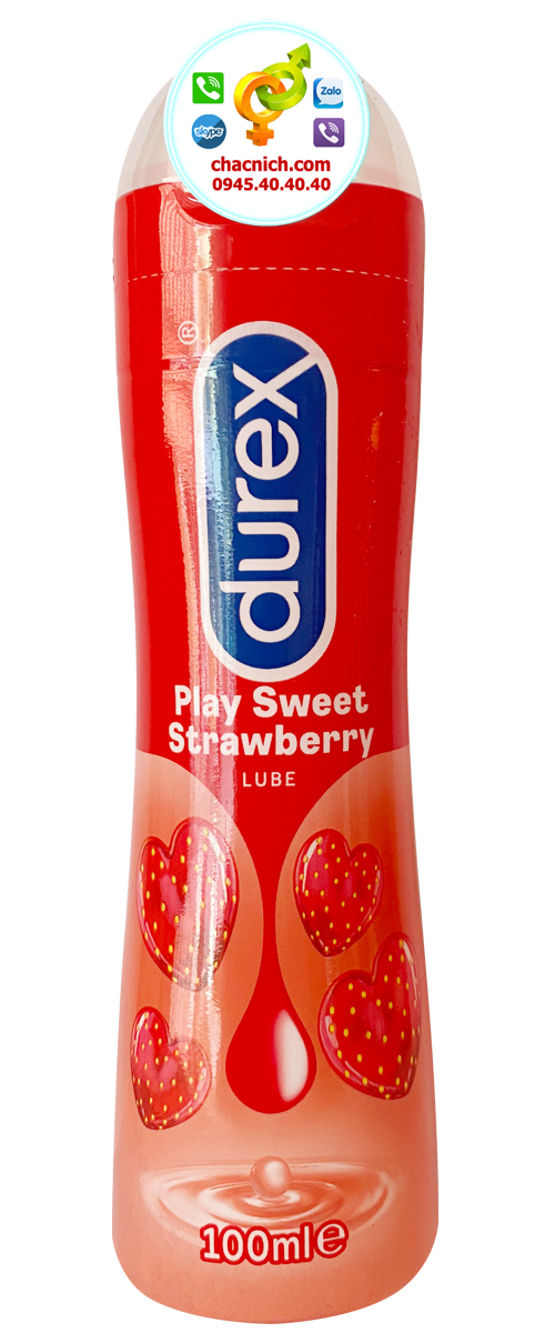 Gel bôi trơn Durex Strawberry hương dâu ngọt mát, kích thích yêu