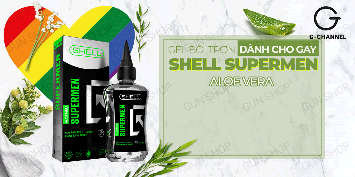 Gel bôi trơn hậu môn lô hội Shell Supermen 90ml giảm đau rát