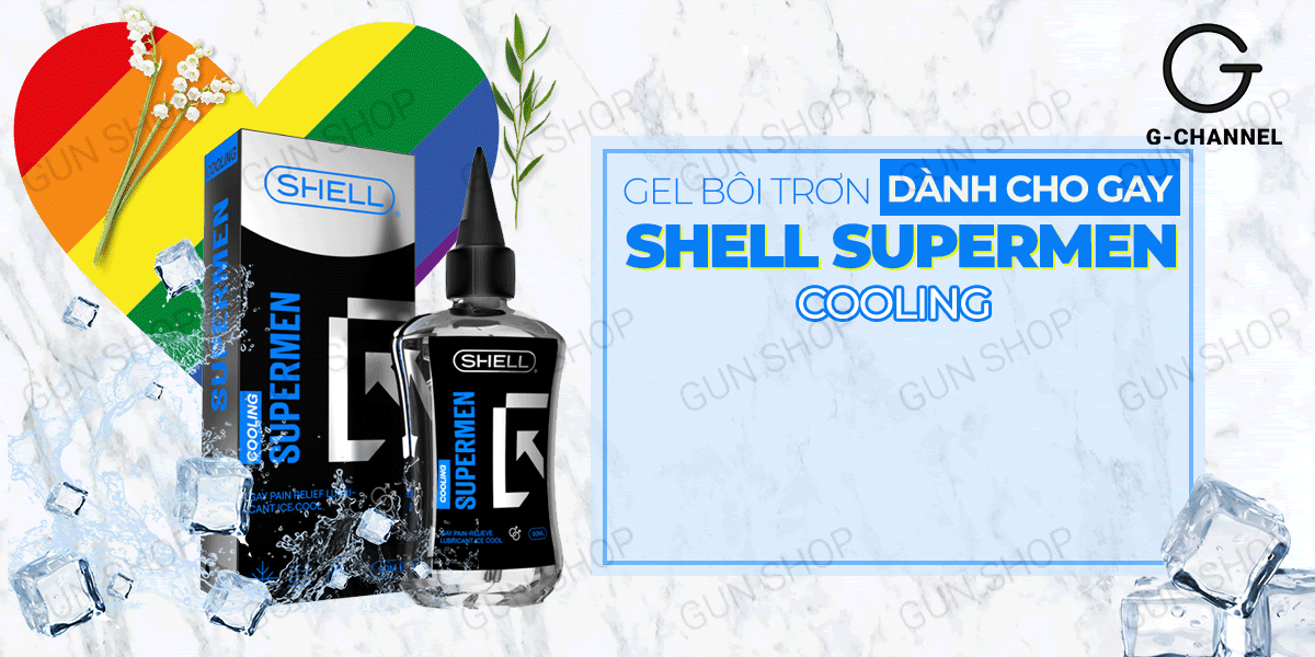 Gel bôi trơn hậu môn mát lạnh Shell Supermen Cooling 90ml an toàn dễ dùng