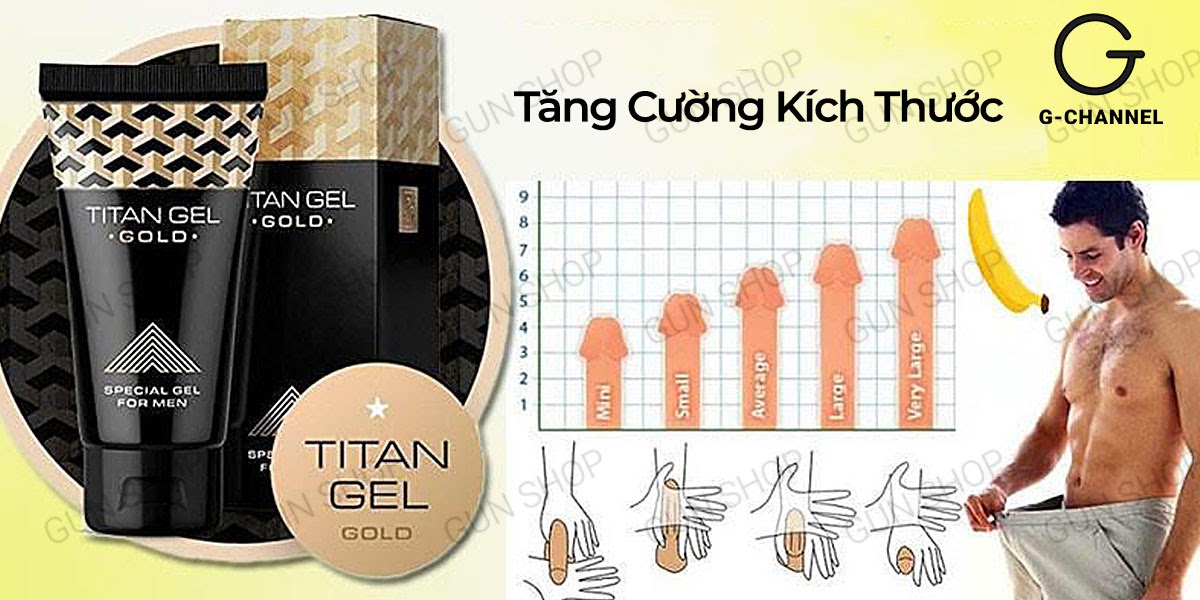 Gel bôi trơn Titan Gold tăng kích thước nhanh cao cấp 50ml an toàn hiệu quả