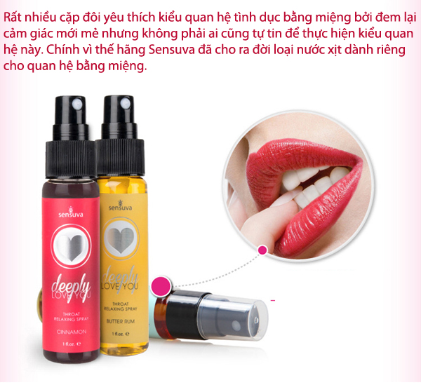 Gel quan hệ bằng miệng Sensuva Deeply Love You thơm ngon an toàn