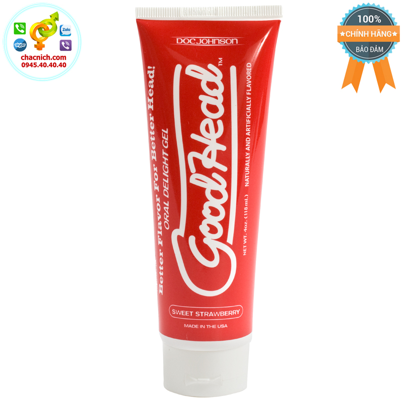 Gel Oral Sex Hương Dâu Ngọt Ngào GoodHead Mỹ 118ml, Thơm Dịu, An Toàn