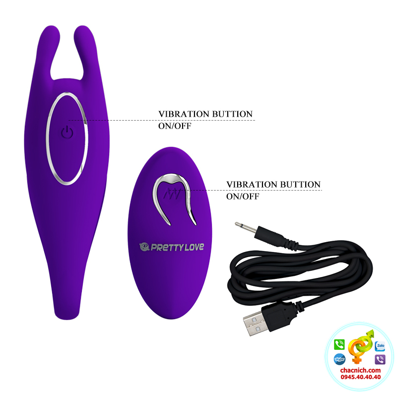 Máy rung tai thỏ đa điểm 12 chế độ Prettylove Bill siêu kích thích