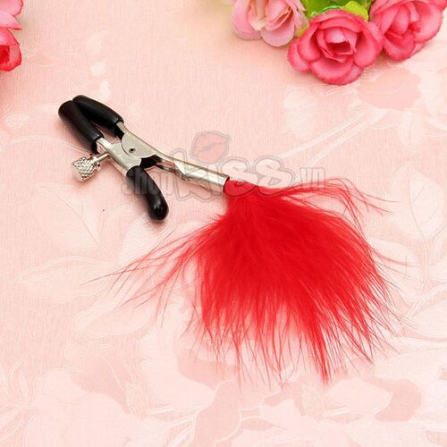 bộ kẹp vú chổi lông vũ dụng cụ bạo dâm kích thích khoái cảm
