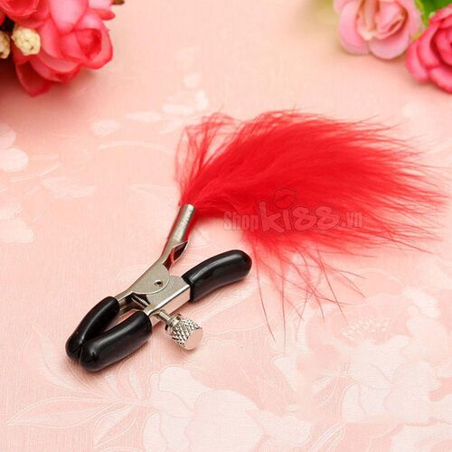 bộ kẹp vú chổi lông vũ dụng cụ bạo dâm kích thích khoái cảm