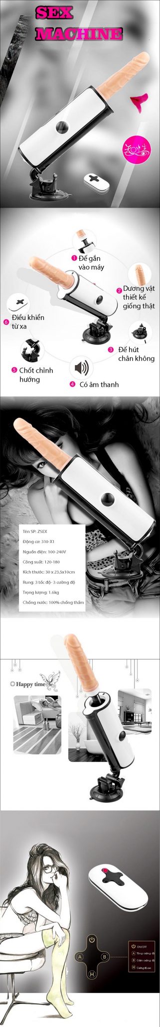 Máy làm tình tự động phụ nữ điều khiển xa an toàn chất lượng