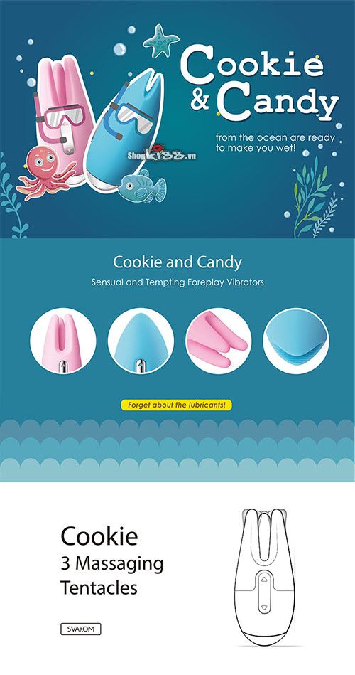 Máy rung điểm G nhũ hoa Svakom Cookie Candy chính hãng kích thích