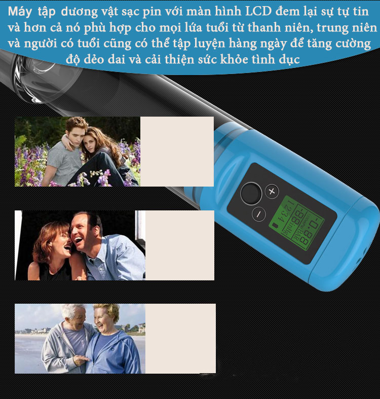 Máy tập dv tự động màn hình LCD sạc USB tăng kích thước hiệu quả