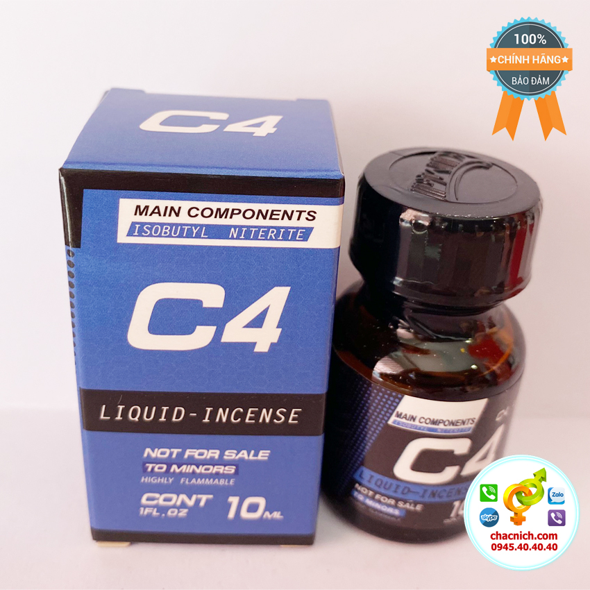 Popper C4 Blue 10ml USA chính hãng tăng khoái cảm, giá tốt