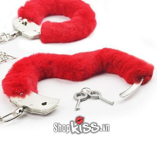 Còng tay kim loại đệm bông mềm mại đồ chơi bạo dâm giá tốt