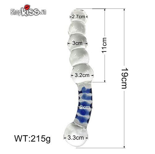 Dụng cụ kích thích hậu môn thủy tinh trong suốt cao cấp massage thư giãn