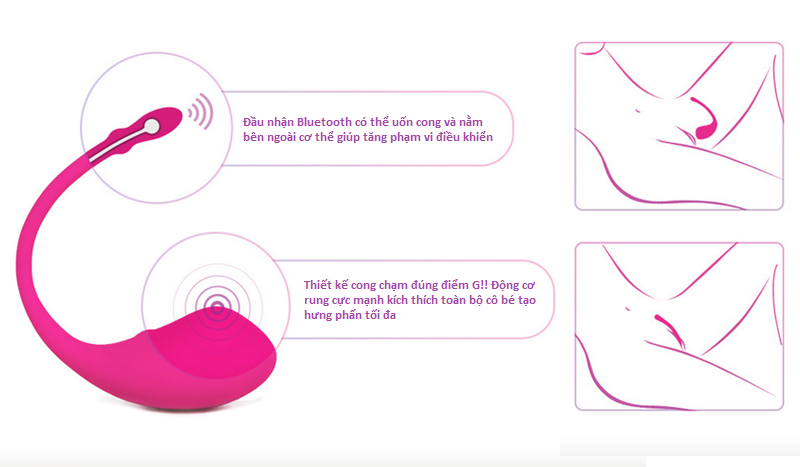 Lovense Lush trứng rung Bluetooth cao cấp điều khiển qua điện thoại
