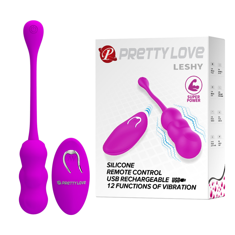 Trứng rung Pretty Love Leshy 12 chế độ mạnh mẽ, silicon mềm an toàn