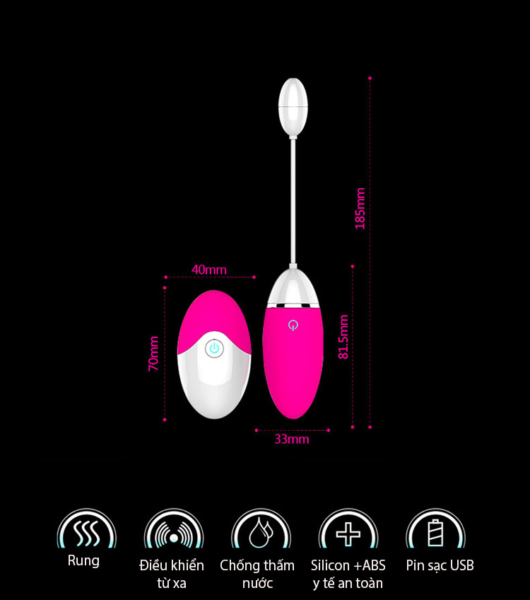 Trứng rung điều khiển từ xa Evo kích thích cực khoái an toàn nữ Trứng rung điều khiển từ xa Evo kích thích cực khoái an toàn nữ