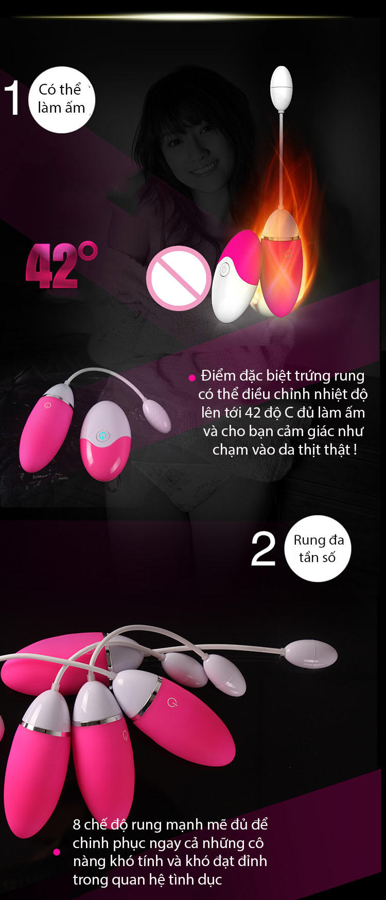 Trứng rung điều khiển từ xa Evo kích thích cực khoái an toàn nữ