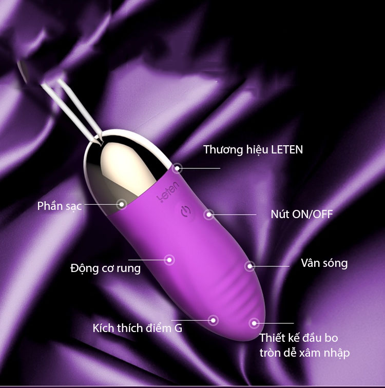 Trứng rung không dây Leten điều khiển từ xa sạc USB cực đã