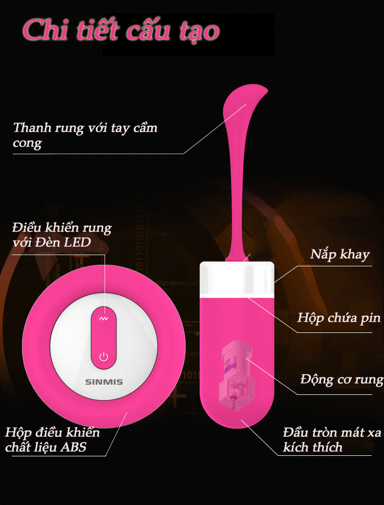 Trứng rung điểm G Sinmis Fairy 5 chế độ cực đã điều khiển từ xa