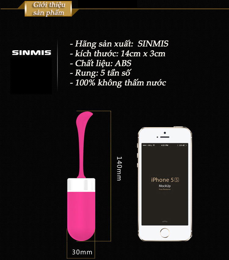 Trứng rung điểm G Sinmis Fairy 5 chế độ cực đã điều khiển từ xa