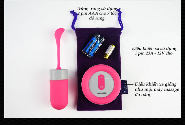 Trứng rung điểm G Sinmis Fairy 5 chế độ cực đã điều khiển từ xa