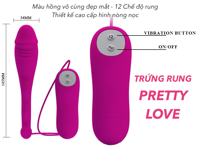 Trứng rung 12 chế độ hình nòng nọc Pretty Love cao cấp kích thích Trứng rung 12 chế độ hình nòng nọc Pretty Love cao cấp kích thích