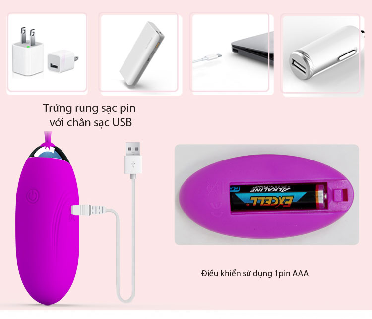 Trứng rung tình yêu đa chế độ kích thích điểm G cực mạnh, dễ dùng