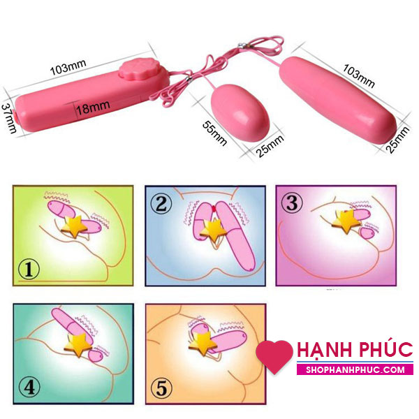Trứng rung đôi dây mạnh 6 chế độ kích thích điểm G giá siêu tốt