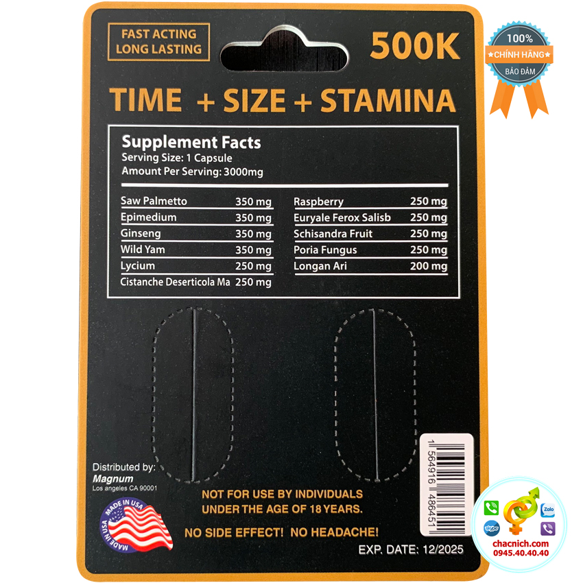 Magnum XXL His and Her viên uống thảo dược đôi tăng cường sức khỏe nam nữ