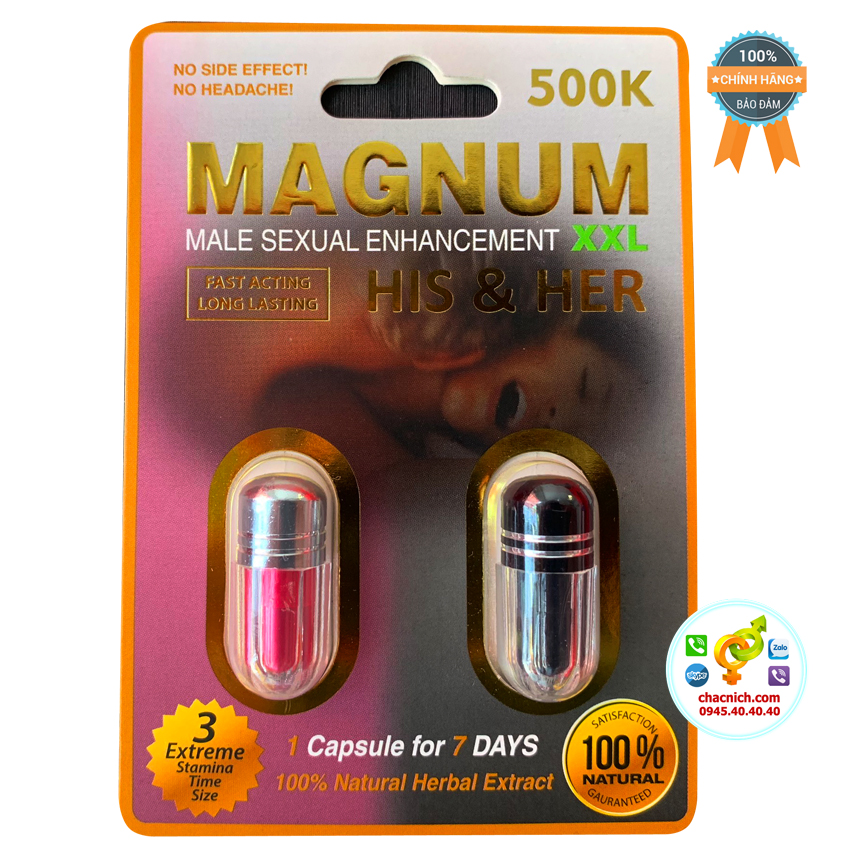 Magnum XXL His and Her viên uống thảo dược đôi tăng cường sức khỏe nam nữ