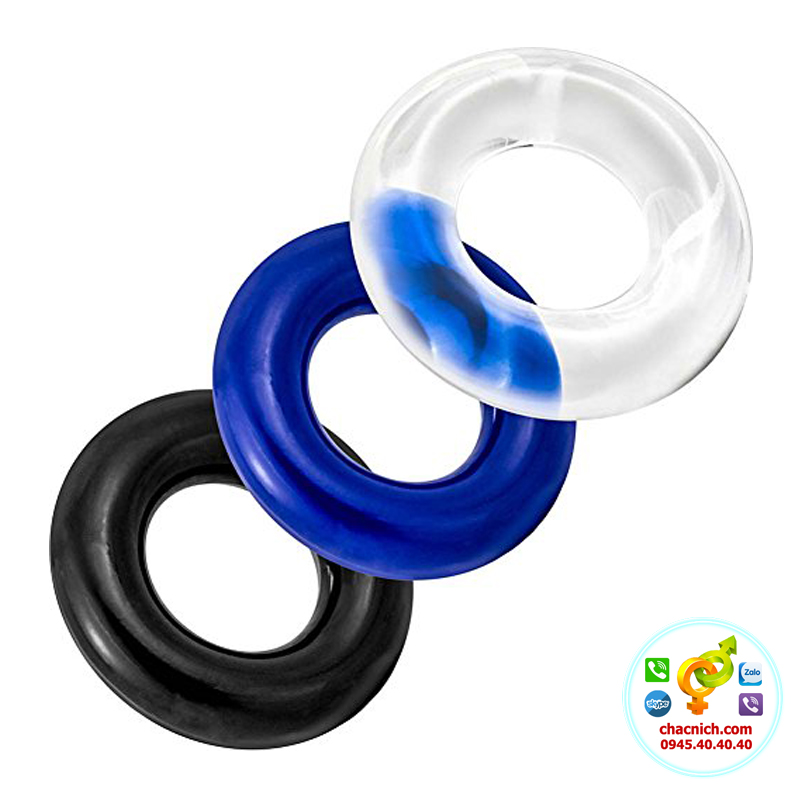 Vòng đeo kéo dài thời gian Stayhard Bộ 3 vòng Cockring Silicone