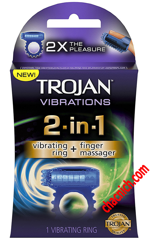 Vòng rung tình yêu kép Trojan Vibration 2in1 silicon cao cấp phù hợp Vòng rung tình yêu kép Trojan Vibration 2in1 silicon cao cấp phù hợp