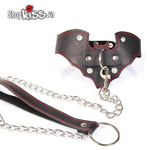 Vòng xích cổ da Batman bạo dâm kích thích mạnh mẽ hưng phấn