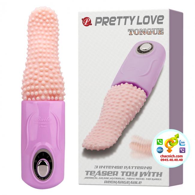 Máy rung dạng lưỡi liếm có gai 3 cường độ Prettylove Tongue