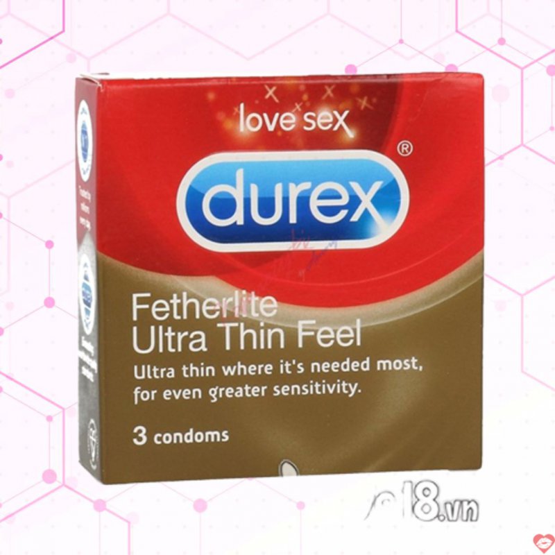 Bao Cao Su Durex Siêu Mỏng Fetherlite Hộp 3 Cái An Toàn Tin Cậy 