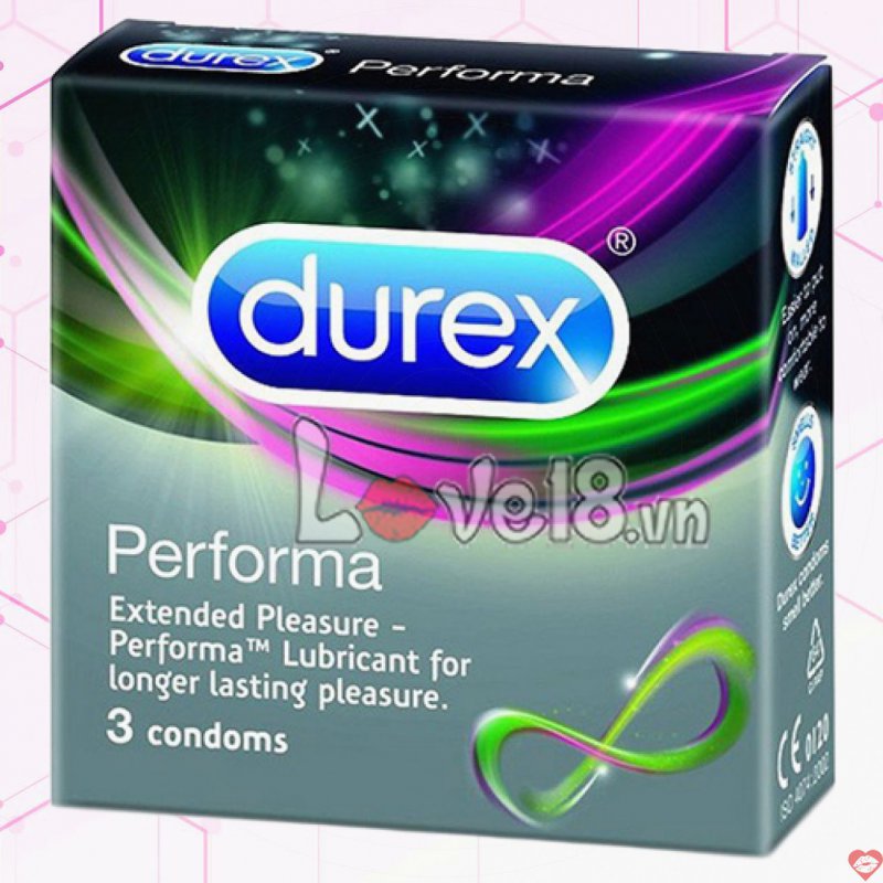 Bao Cao Su Durex Performa Hộp 3 Cái Kéo Dài Mạnh Mẽ An Toàn 